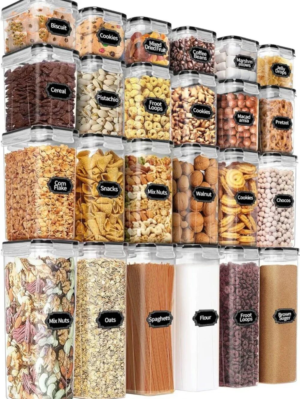 Airtight Food Storage Containers Set - 24 PCS BPA Free Leak-Proof Canisters for